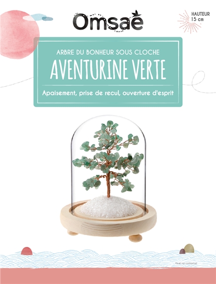 Arbre du Bonheur sous cloche Aventurine Verte 2
