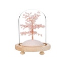 Arbre du Bonheur sous cloche Quartz Rose 1
