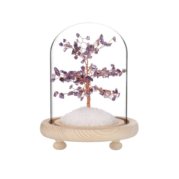 Arbre du Bonheur sous cloche Améthyste 1