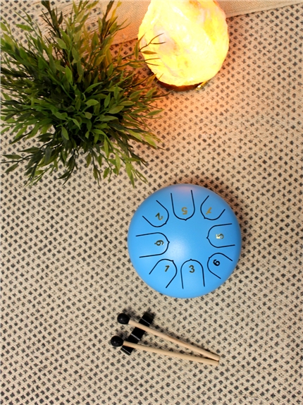 Mini Tongue Drum Bleu Diamètre 15 cm 4