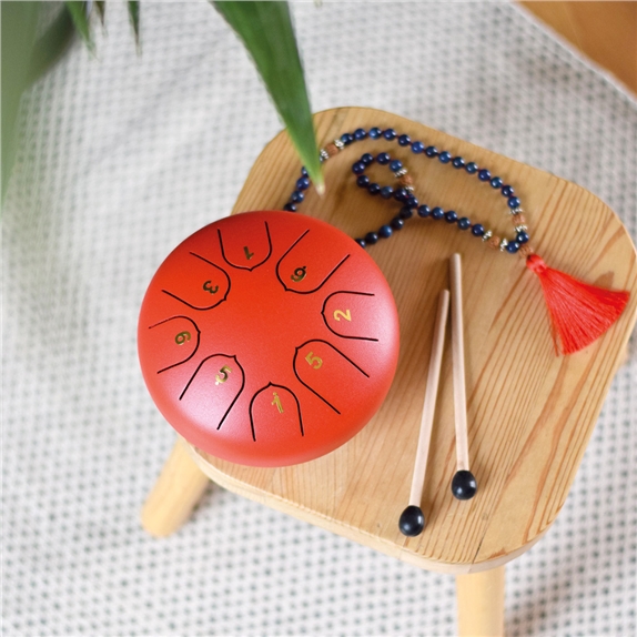 Mini Tongue Drum Rouge Diamètre 15 cm 3