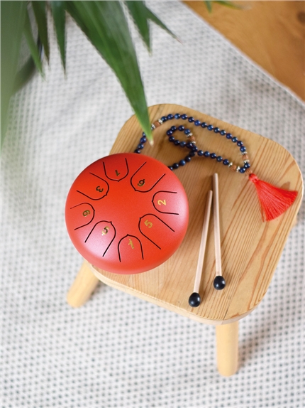Mini Tongue Drum Rouge Diamètre 15 cm 4
