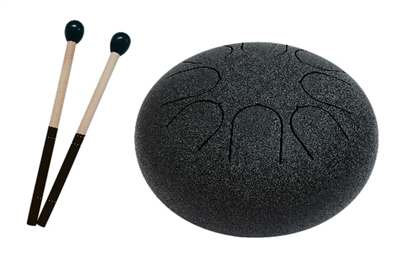 Mini Tongue Drum Noir Diamètre 15 cm 1