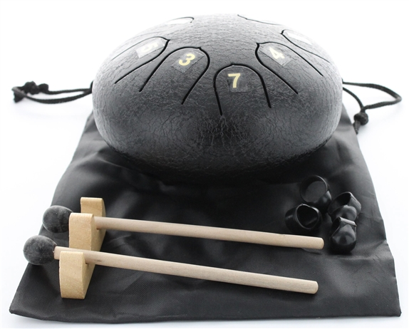Mini Tongue Drum Noir Diamètre 15 cm 2
