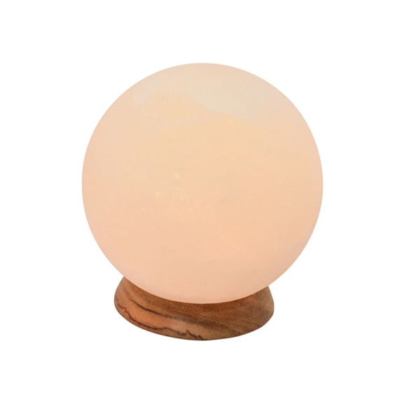 Lampe en Cristal de Sel Blanc Ronde 3