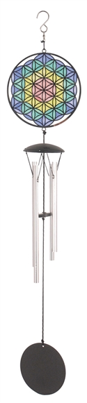 Carillon à vent Attrape-soleil Fleur de Vie 46 cm 1