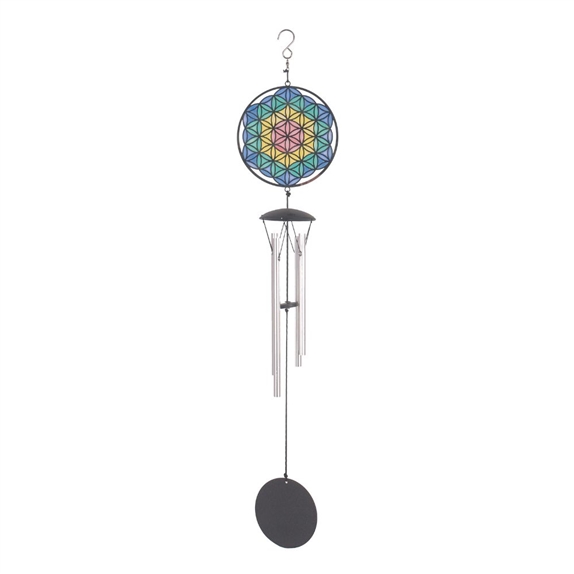 Carillon à vent Attrape-soleil Fleur de Vie 46 cm 3