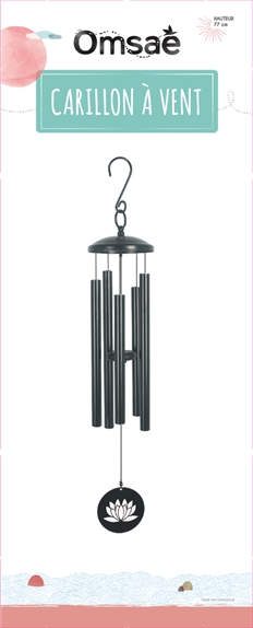 Carillon à vent Noir Lotus 77 cm 2