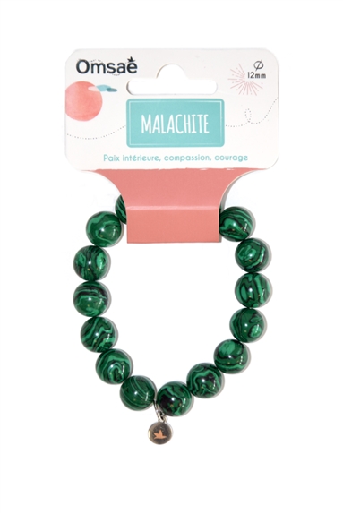 Bracelet Malachite Reconstituée Perles rondes 12 mm 2