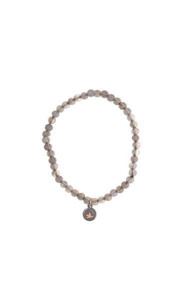 Bracelet Calcédoine Grise Perles Rondes 4 mm 1