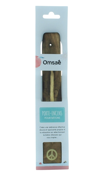 Porte-encens Bâton en Bois de manguier Motif Peace 2