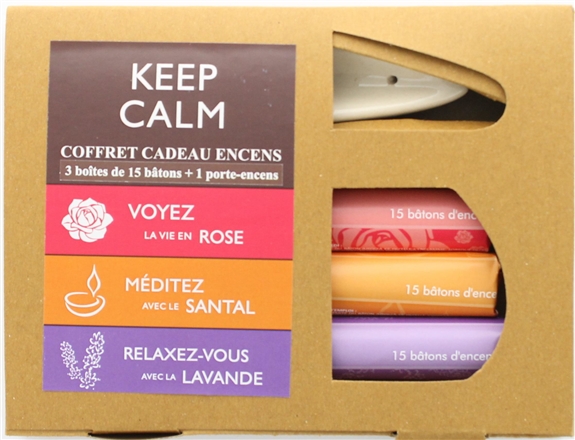 Coffret Encens Keep Calm Méditation et Relaxation 3 Fragrances 2