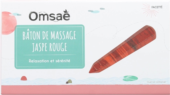 Bâton de Massage Facetté en Jaspe Rouge 2