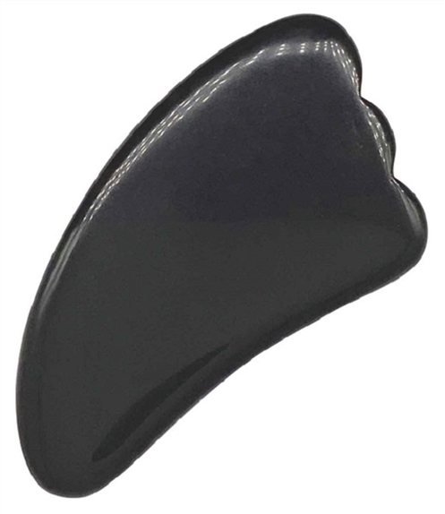 Gua Sha Palme en Obsidienne Noire 1