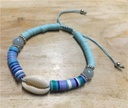 Bracelet Plage Coquillage et Perles plates en Céramique 1