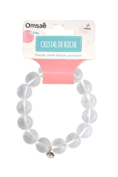 Bracelet Cristal de Roche Perles rondes 14 mm 2