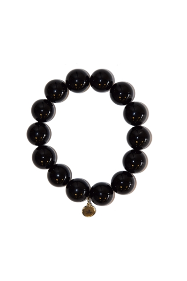 Bracelet Onyx Perles rondes 14 mm 1