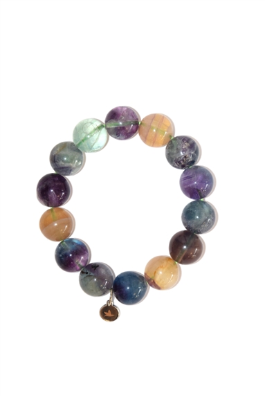 Bracelet Fluorite Perles rondes 14 mm 1