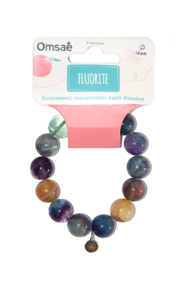 Bracelet Fluorite Perles rondes 14 mm 2
