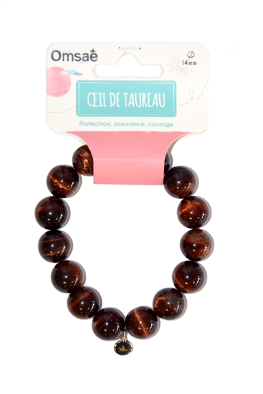 Bracelet Oeil de Taureau Perles rondes 14 mm 2