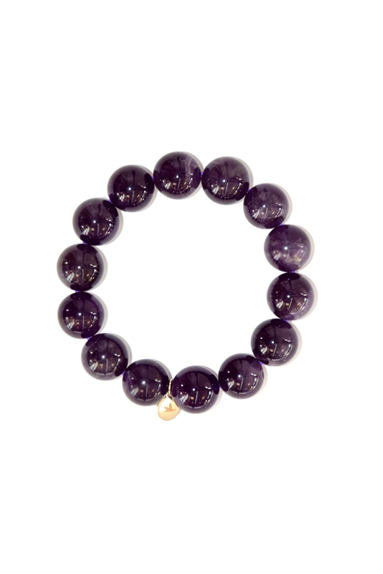 Bracelet Améthyste Perles rondes 14 mm 1