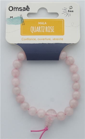 Bracelet Mala en Quartz Rose 2
