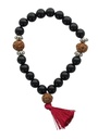 Bracelet Mala en Obsidienne Noire et Rudraksha 1