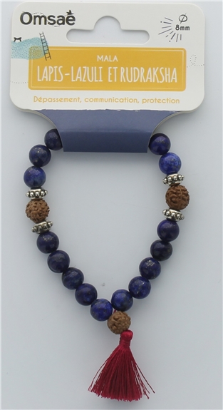 Bracelet Mala en Lapis Lazuli et Rudraksha 2