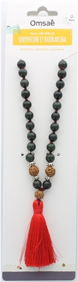 Mala en Serpentine et Rudraksha 108 perles 2