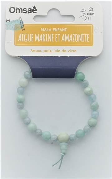 Bracelet Mala Enfant en Aigue-Marine et Amazonite 2