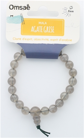 Bracelet Mala en Agate Grise 2