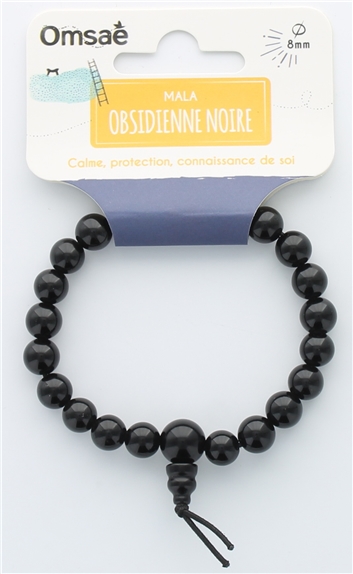 Bracelet Mala en Obsidienne Noire 2