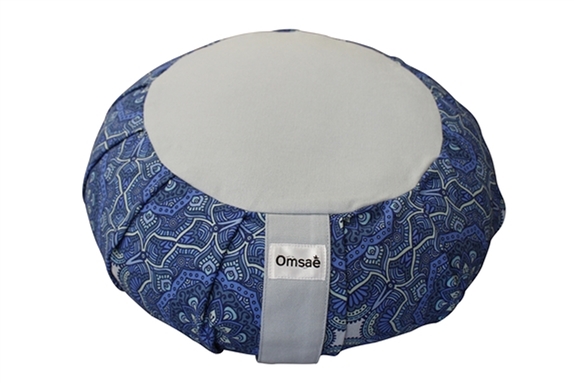 Zafu en Sarrasin Imprimé Mandala Bleu 1