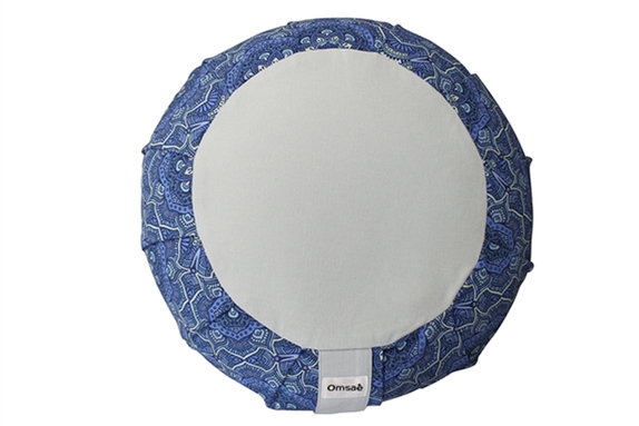 Zafu en Sarrasin Imprimé Mandala Bleu 2