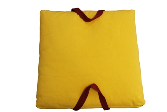 Zabuton en Kapok Bio Bordeaux et Jaune 2