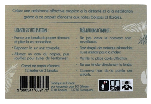 Carnet de Papier d'encens Méditation 1