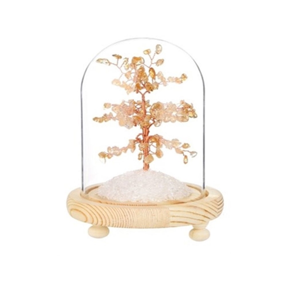 Arbre du Bonheur sous cloche Citrine 1