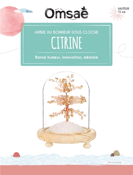 Arbre du Bonheur sous cloche Citrine 2