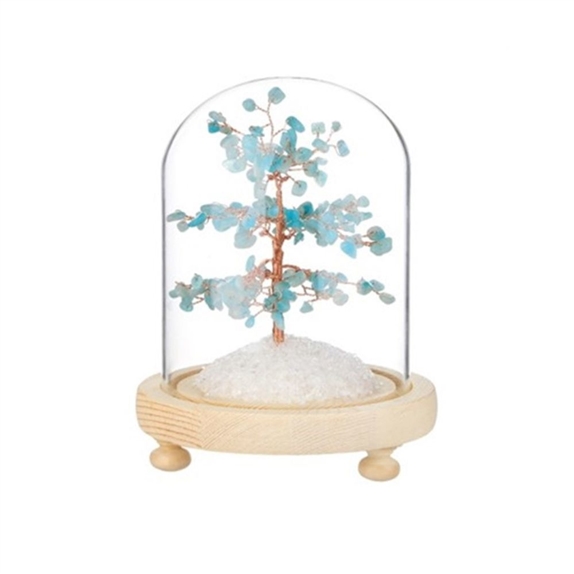 Arbre du Bonheur sous cloche Amazonite 1