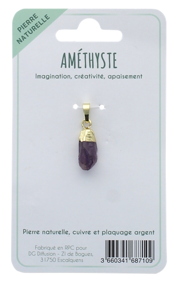Pendentif en Améthyste Pointe Brute 2