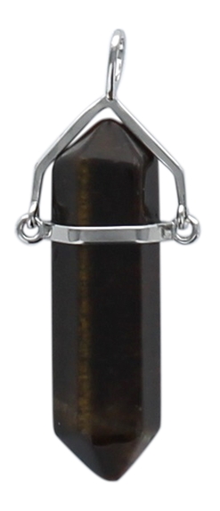 Pendentif en Oeil de Tigre Pointe Biterminée 1