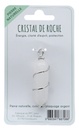 Pendentif en Cristal de Roche Pointe Biterminée et Spirale en Métal Argenté 2