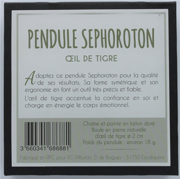 Pendule Sephoroton en Oeil de Tigre 2