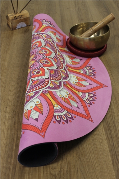 Tapis de Méditation Rond Mandala Rose 2