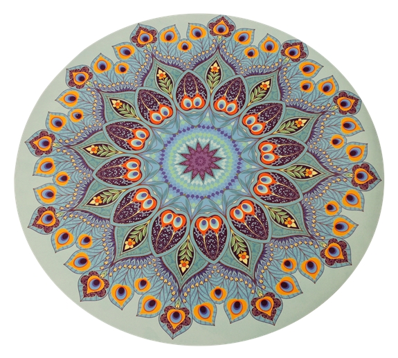 Tapis de Méditation Rond Mandala Bleu 1