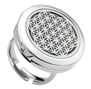 Diffuseur Bague Fleur de vie Argenté Ajustable T52/53/54 1