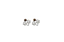 Boucles d'oreilles Oeil de Tigre Perle et Lotus Métal argenté 1