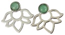 Boucles d'oreilles Aventurine Verte Perle et Lotus Métal argenté 1