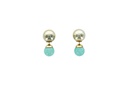 Boucles d'oreilles Amazonite Boules Réversibles Métal Doré 1