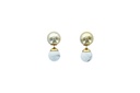 Boucles d'oreilles Howlite blanche Boules Réversibles Métal Doré 1